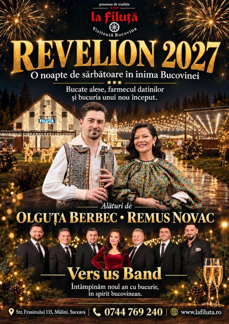 Afiș Revelion 2027 la Pensiunea La Filuța, Mălini, Bucovina