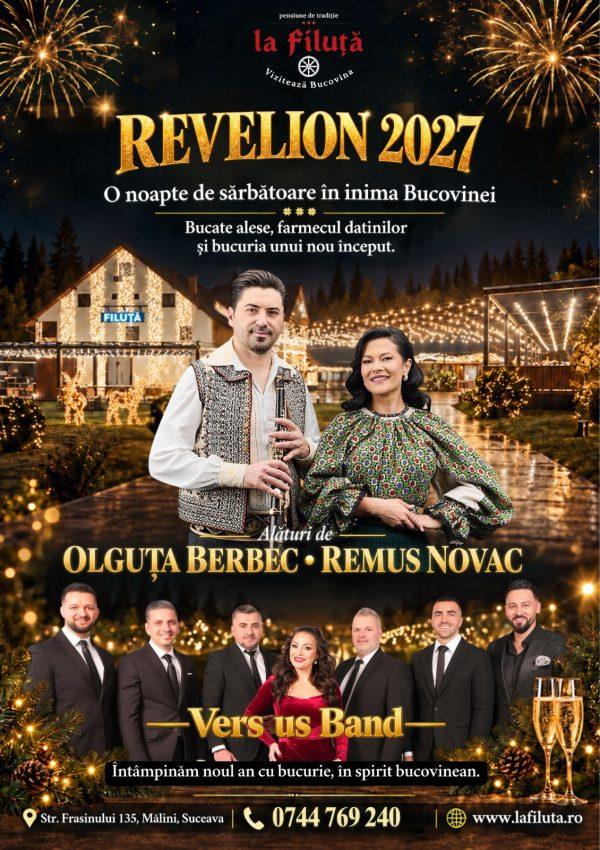 Afiș Revelion 2027 la Pensiunea La Filuța